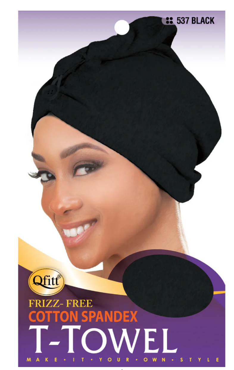 Qfitt Frizz-Free Cotton Spandex T-Towel Black
