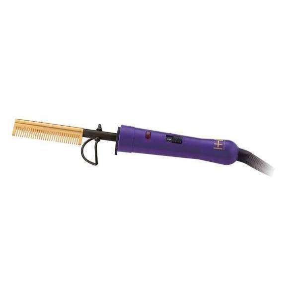 H&H Electric Pressing Comb Medium Teeth Temple Purple