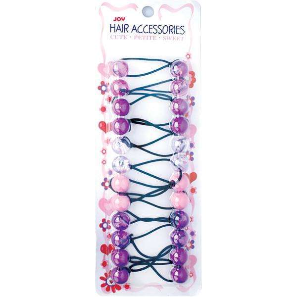 Joy Twin Beads Ponytailers Bobos 16mm 16241 Asst Purple