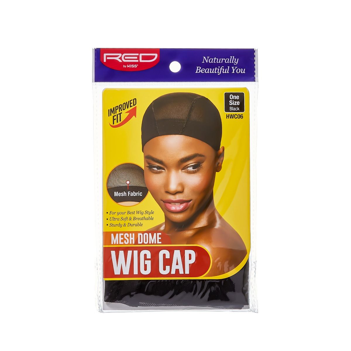RED Mesh Dome Wig Cap Black