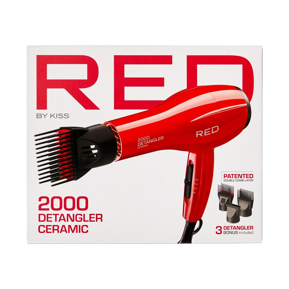 RED 2000 Ceramic Detangle Blow Dryer - Red