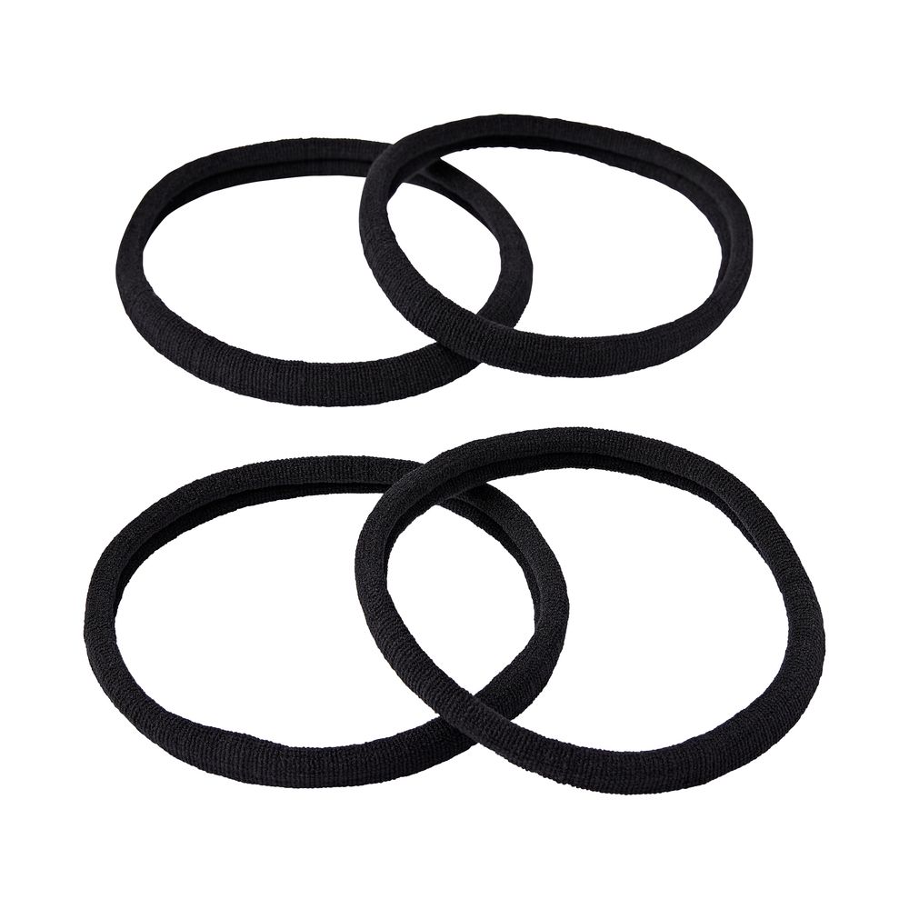 RED Ponytail Holder Large 4pcs Black