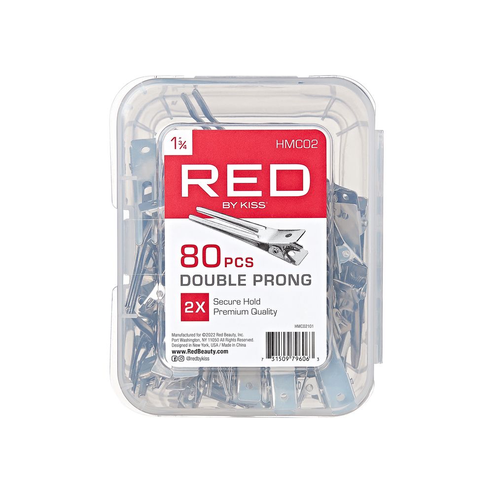 RED Double Prong Clips 1-3/4" 80 pcs