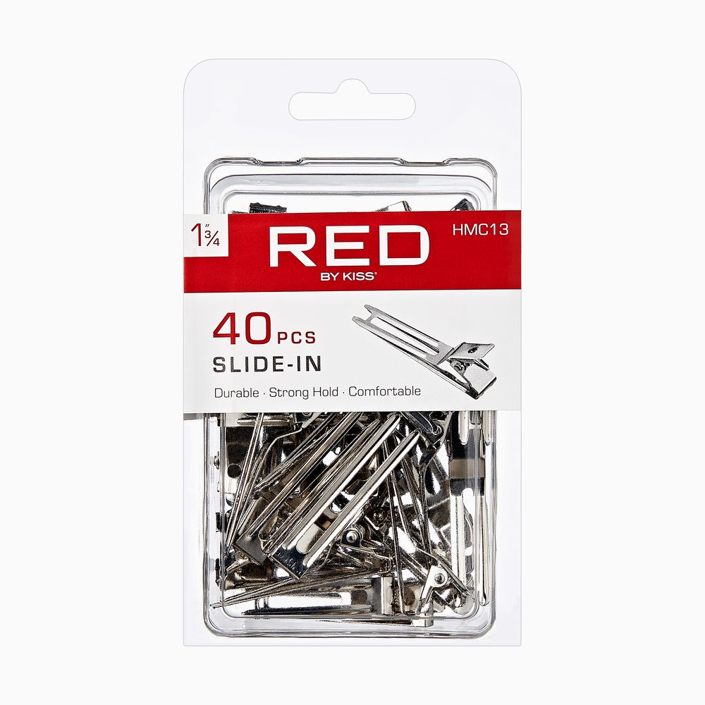 RED Slide In Double Prong Clips 1-3/4" 40 pcs