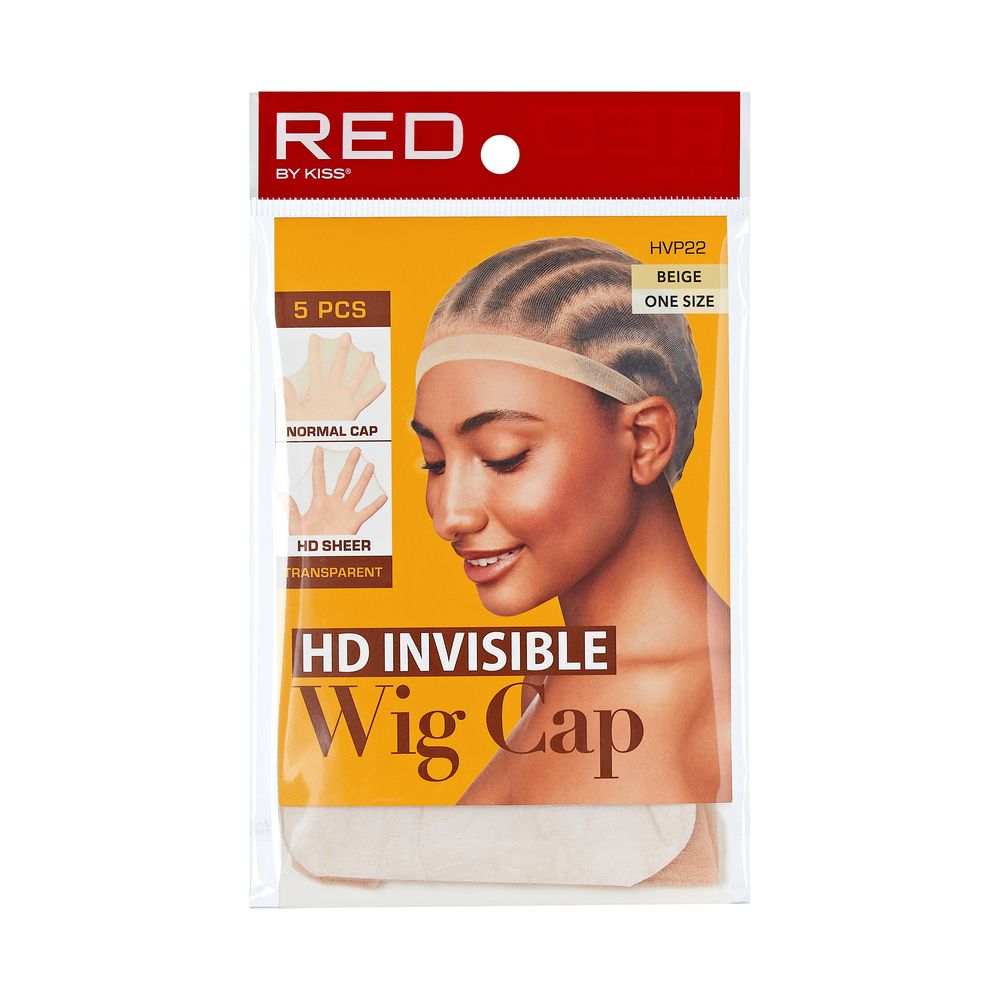 RED HD Stocking Wig Cap 5 pcs Beige