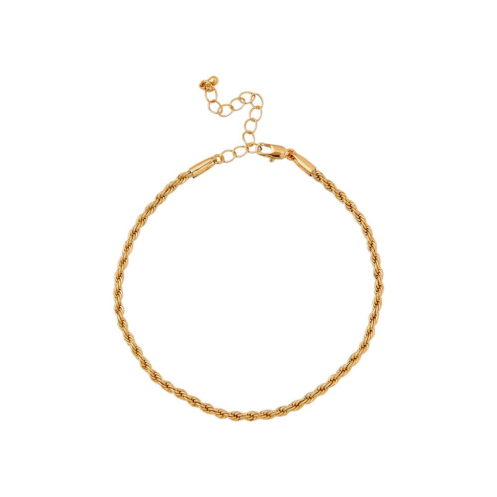 RED Gold Chain Anklet - Rope 3mm