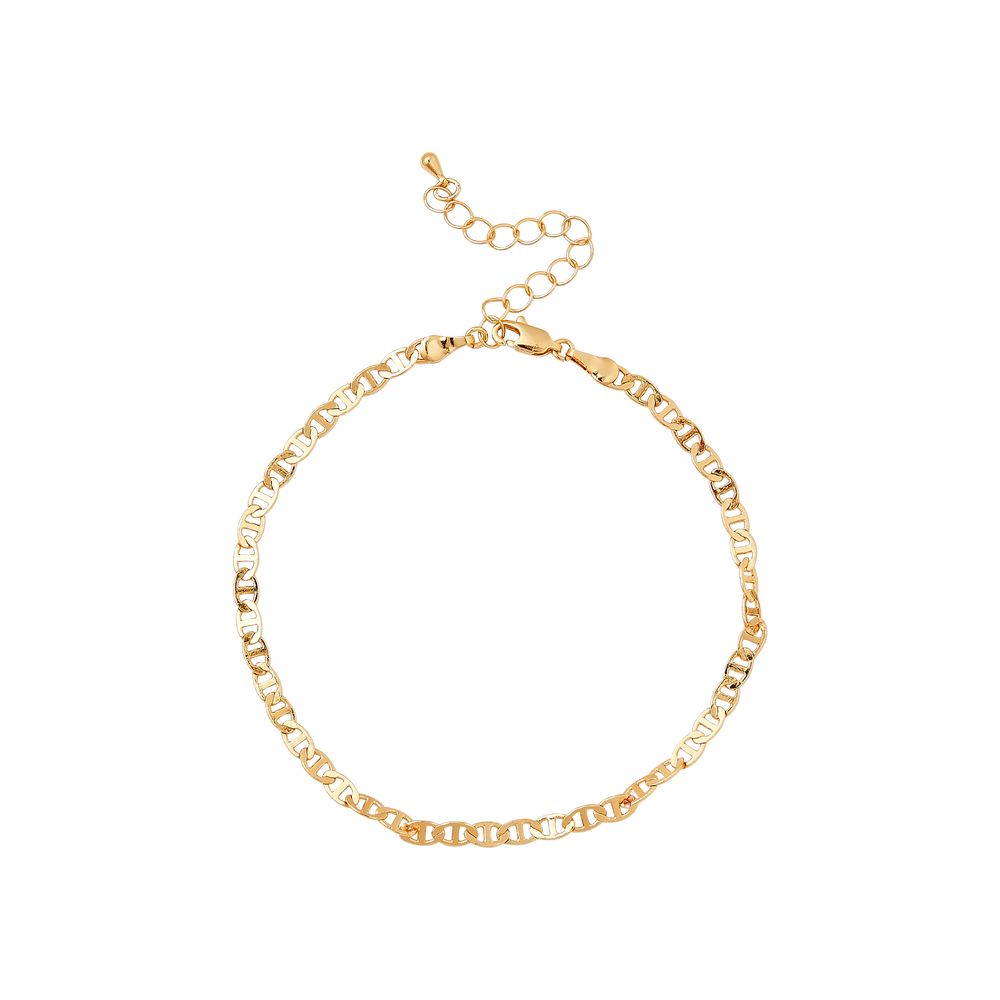 RED Gold Chain Anklet - Anchor 4mm