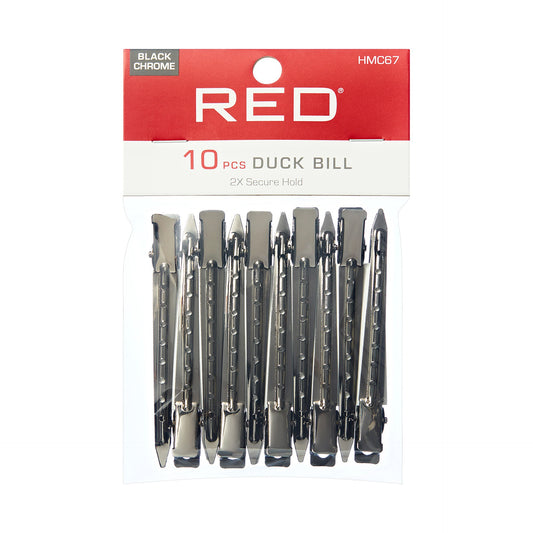 RED Duck Bill Clips 10 pcs Black Chrome