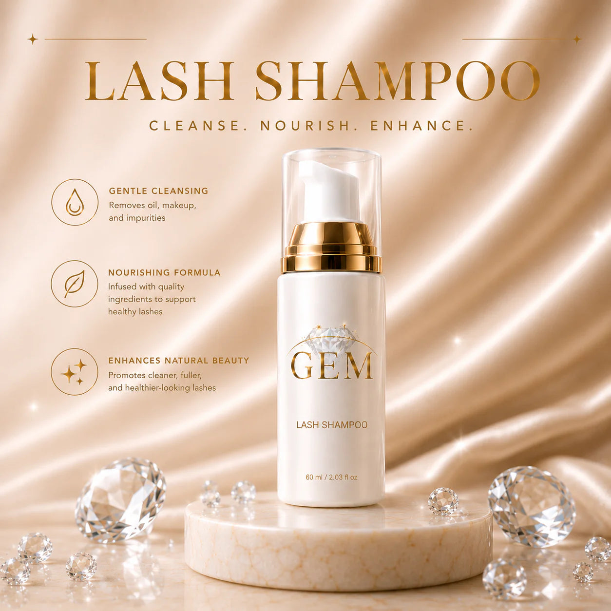 Gem Cosmetics Lash Shampoo 2.03oz