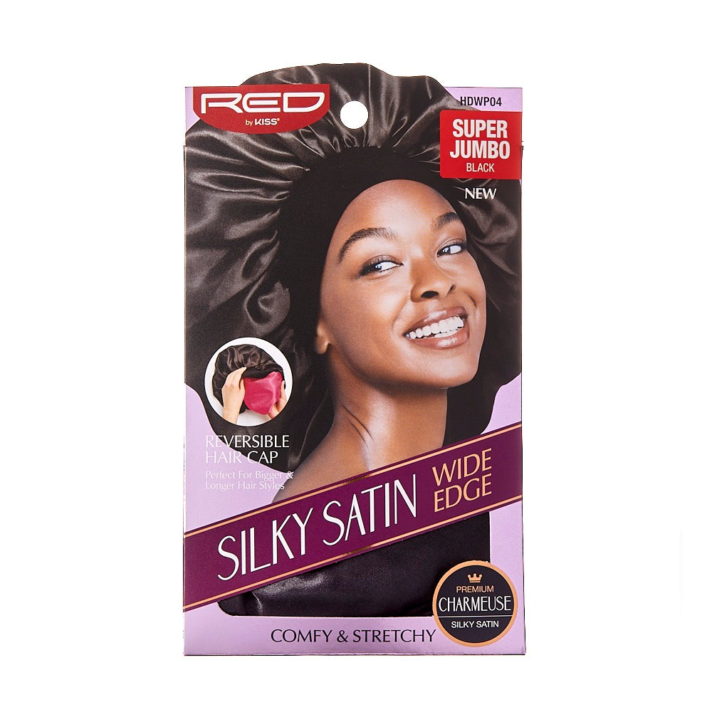RED Silky Satin Double Wear Super Jumbo Cap Black