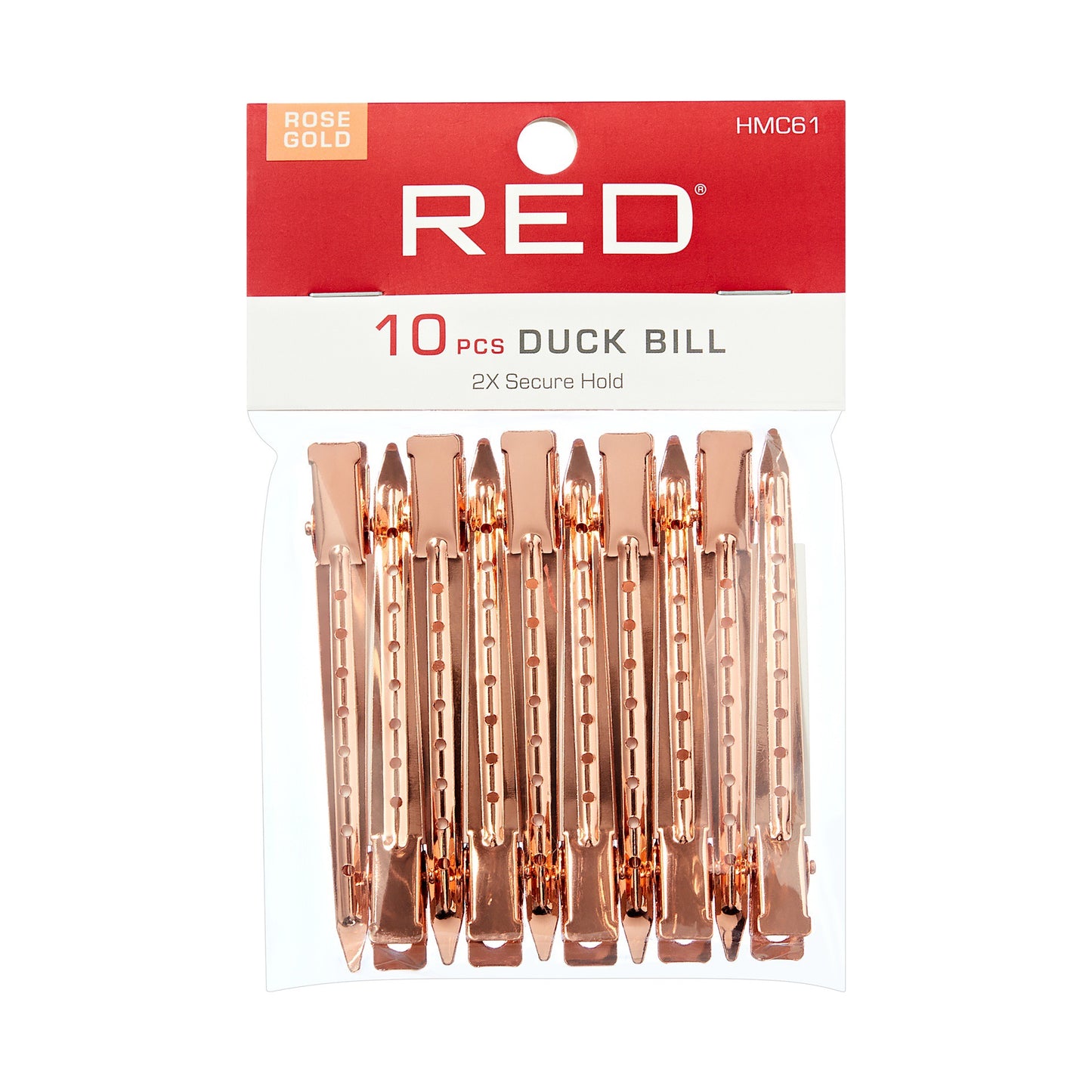 RED Duck Bill Clips 10 pcs Rose Gold