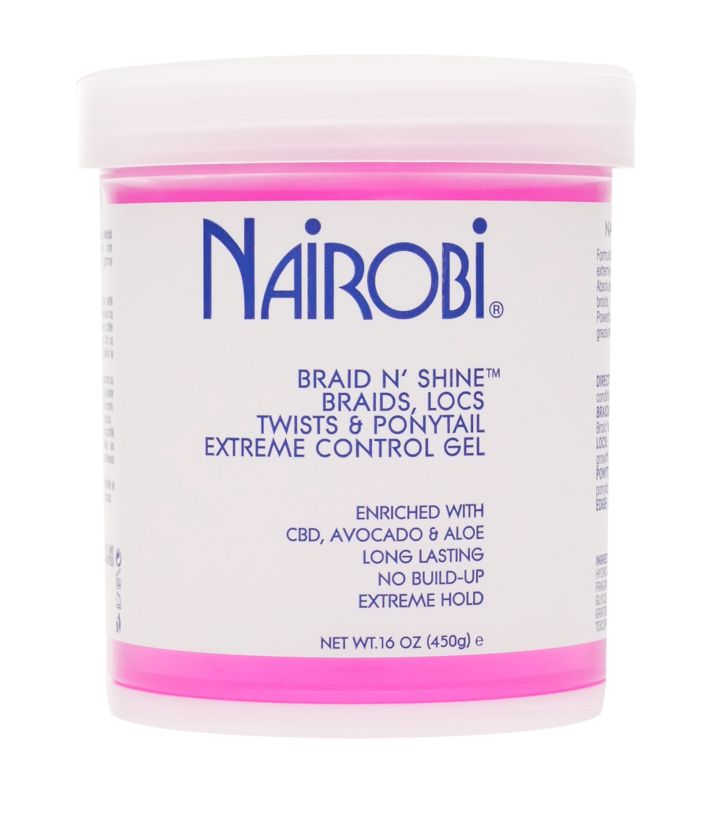 Nairobi Braid n' Shine Braids, Locs Twist & Ponytail Extreme Control Gel