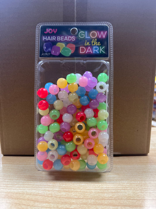 Joy Hair Beads Glow In The Dark 01927 Solid Assorted