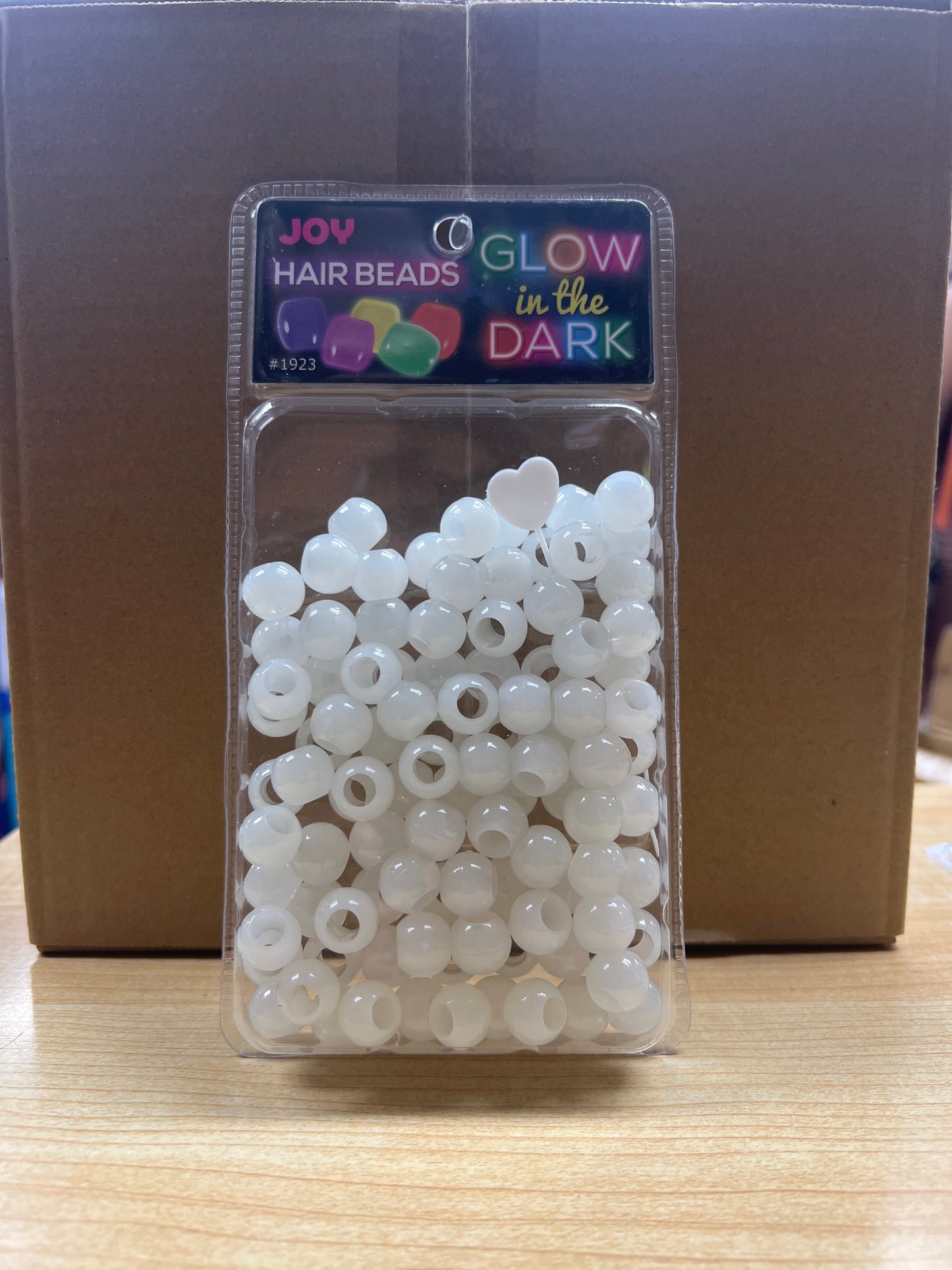 Joy Hair Beads Glow In The Dark 01923 White