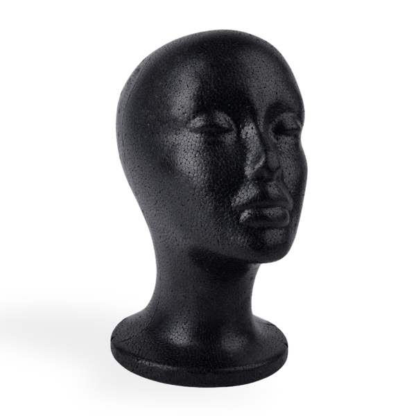 Annie Polystyrene Foam Wig Head 21" - Black