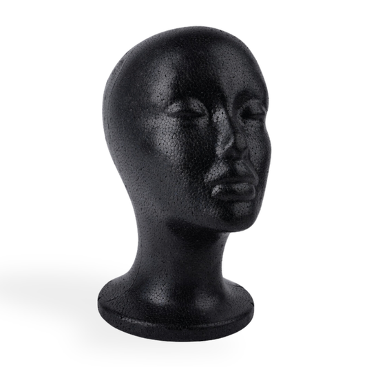 Annie Polystyrene Foam Wig Head 21" - Black