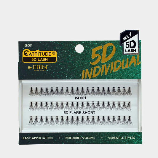 EBIN Eyelashes Cattitude 5D Individual Lash- Flare Short