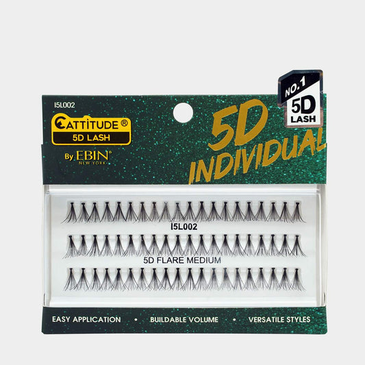 EBIN Eyelashes Cattitude 5D Individual Lash- Flare Medium