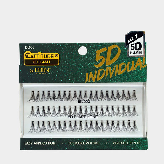 EBIN Eyelashes Cattitude 5D Individual Lash- Flare Long