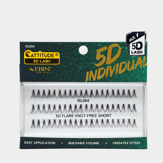 EBIN Eyelashes Cattitude 5D Individual Lash- Knot-Free Short