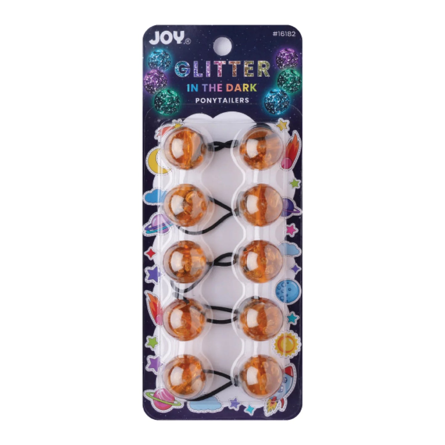 Joy Twin Beads Ponytailer 25mm 5ct Glitter Glow - Brown