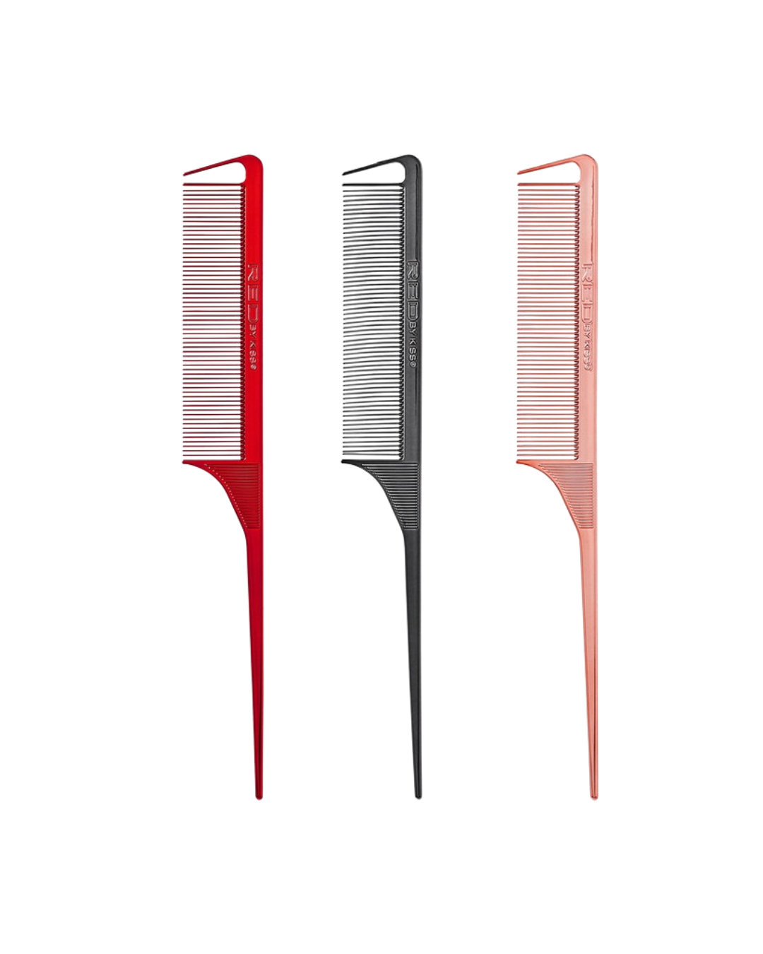 Red Parting Rat Tail Comb Assorted Chrome (Each)