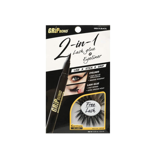 EBIN 2 in 1 Lash Glue Eyeliner Black