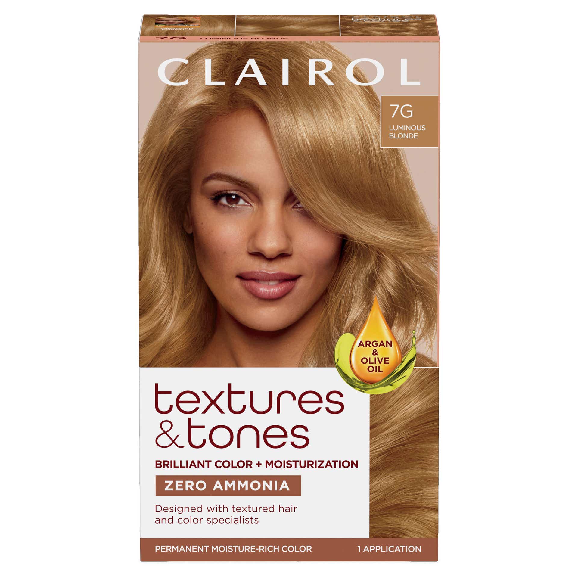 CLAIROL Textures & Tones - Permanent Moisture-Rich Color - LUMINOUS BLONDE #7G