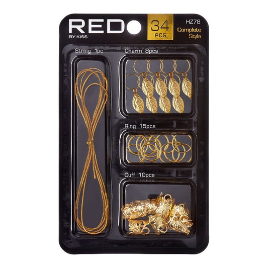 RED Braid Charm HZ78 Gold