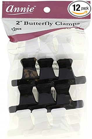 Annie Butterfly Clamps 12 Pcs Black & White