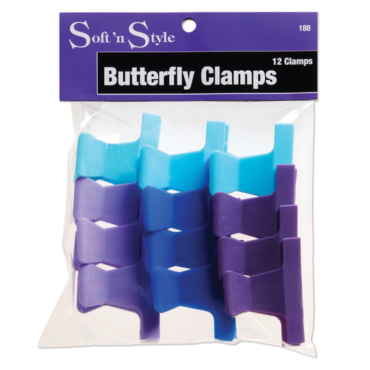 Soft ’n Style Butterfly Clamps Colorful #188 2" 12PK