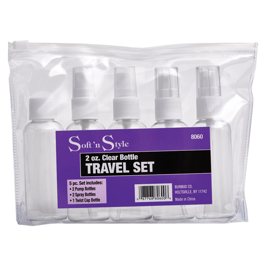 Soft n Style Clear Bottle Travel Set 2oz 5 PC