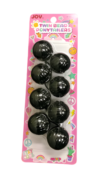 Joy Twin Beads Ponytailers Bobos 40mm 16100 Black