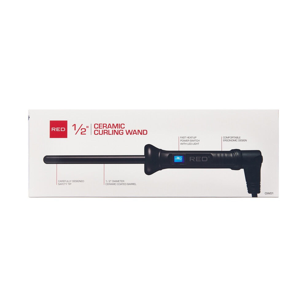 RED Curling Wand 1/2" Ceramic Tourmaline
