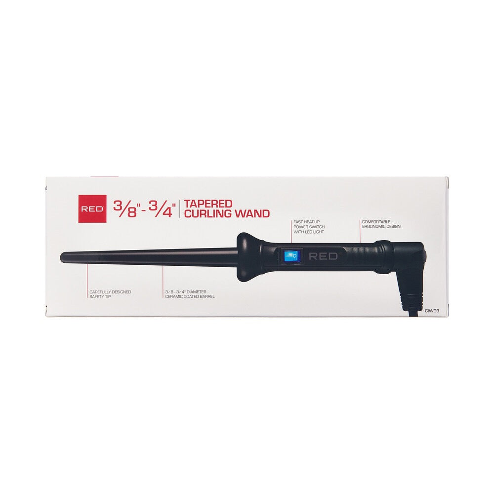 RED Curling Wand Tapered 3/8-3/4" Ceramic Tourmaline