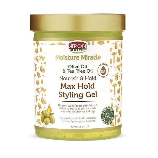 African Pride Tea Tree Oil Max Hold Styling Hair Gel 18 oz