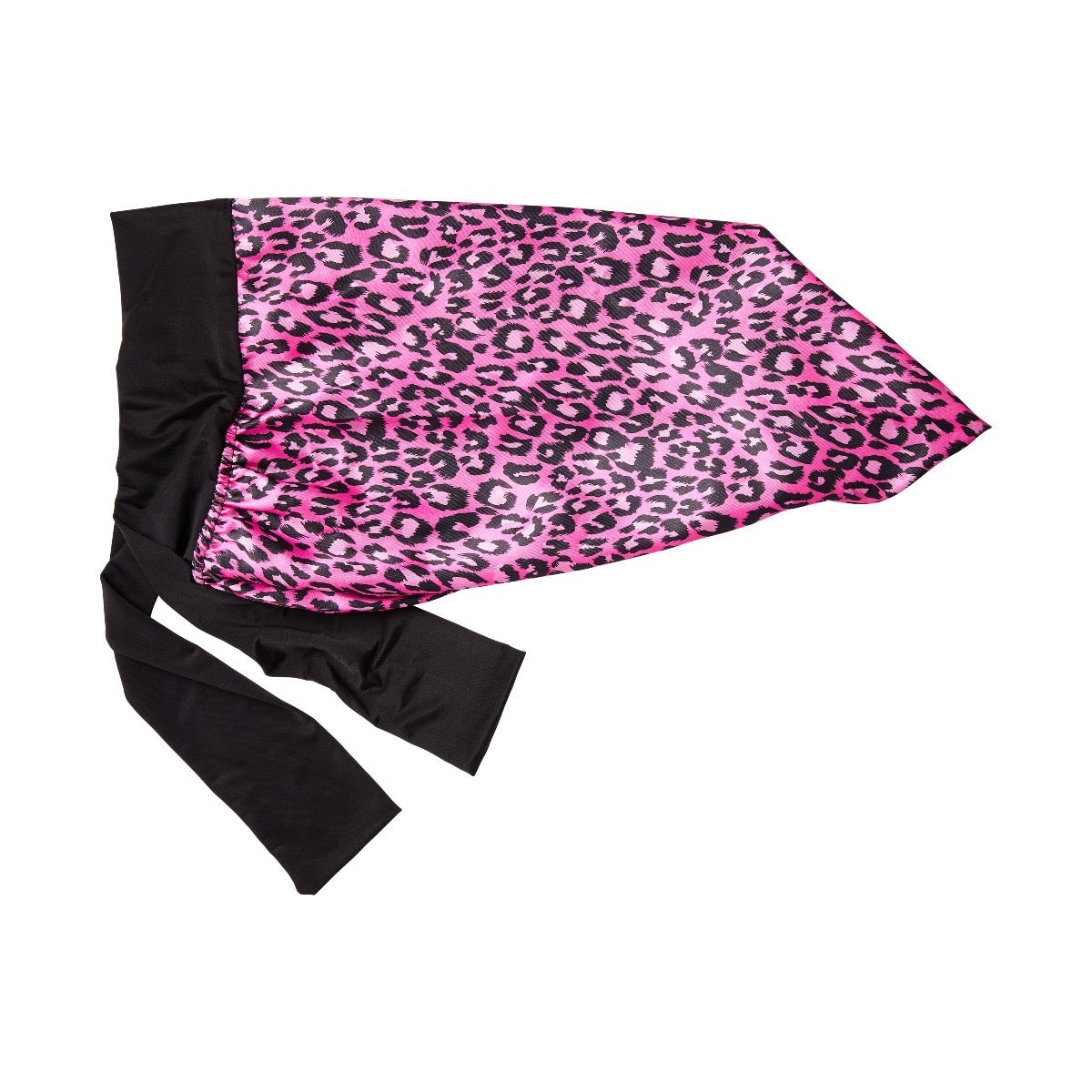 RED Kids Satin Braid Bonnet Pink Leopard