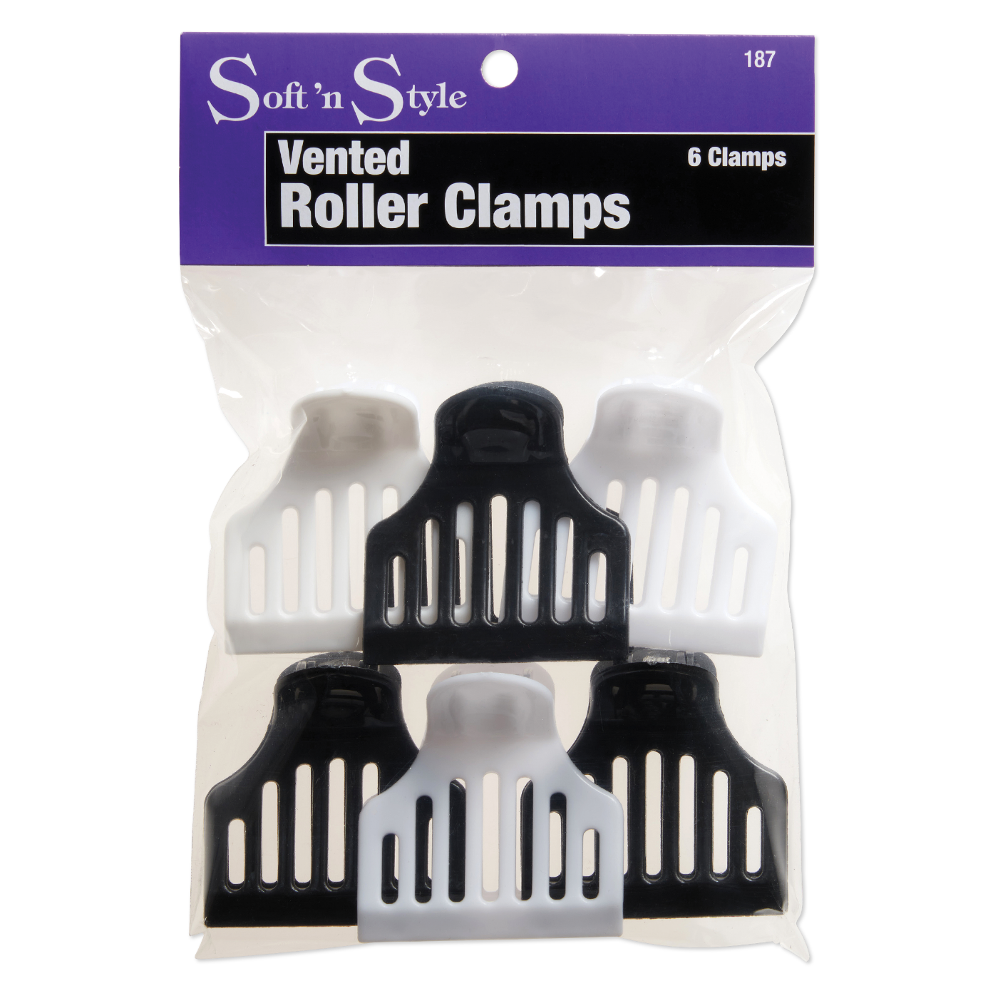 Soft ’n Style Vented Roller Clamps #187 6 PK