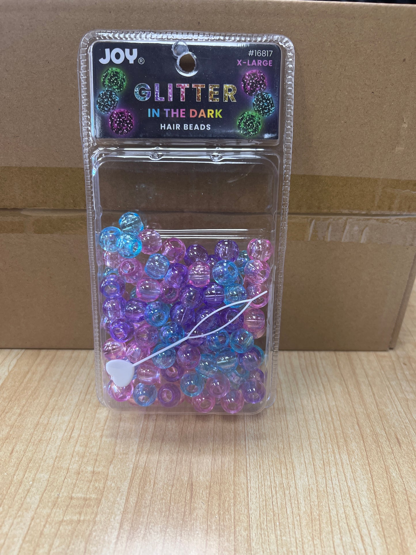 Joy Hair Beads XL 16817 Glitter GID Assorted PPB