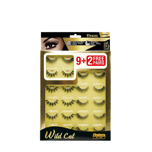 EBIN 11 Pairs Mega Lash Wild Cat