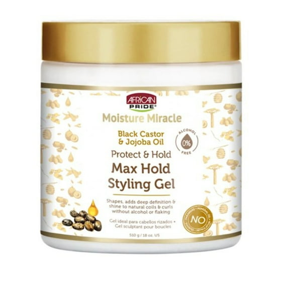 African Pride Black Castor Jojoba Oil Max Hold Styling Gel 18 oz
