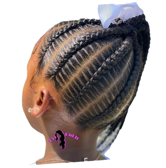 Kids Braid Style #K01: Stitch Braid Ponytail (age 10 & under)