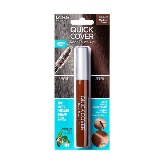 Kiss Quick Cover Temp Brush In Medium Brown