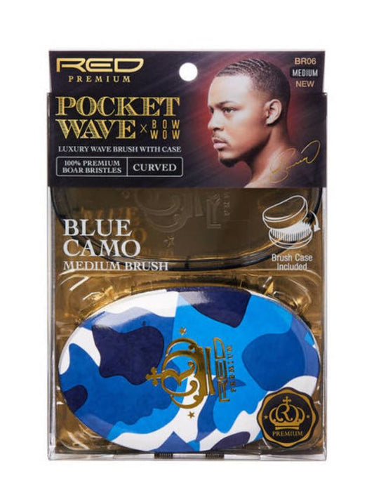 RPM Designed Pocket Boar Curved Brush Medium - Blue Camo