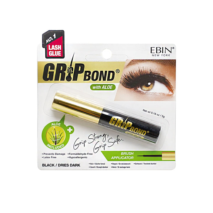 EBIN Eyelash Glue Grip Bond Black Aloe Brush