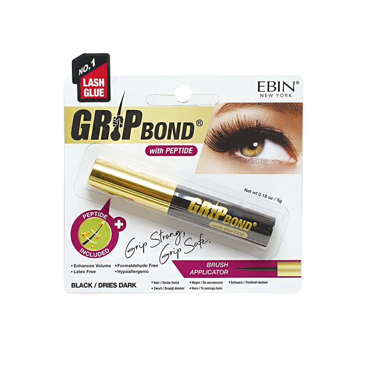 EBIN Eyelash Glue Grip Bond Black Peptide Brush