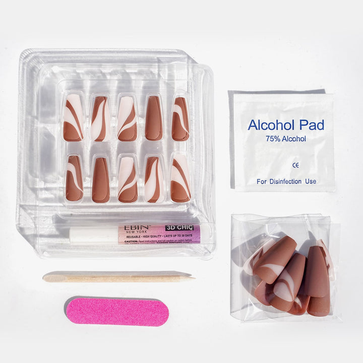 EBIN 3D Nails Chic Toffeenut