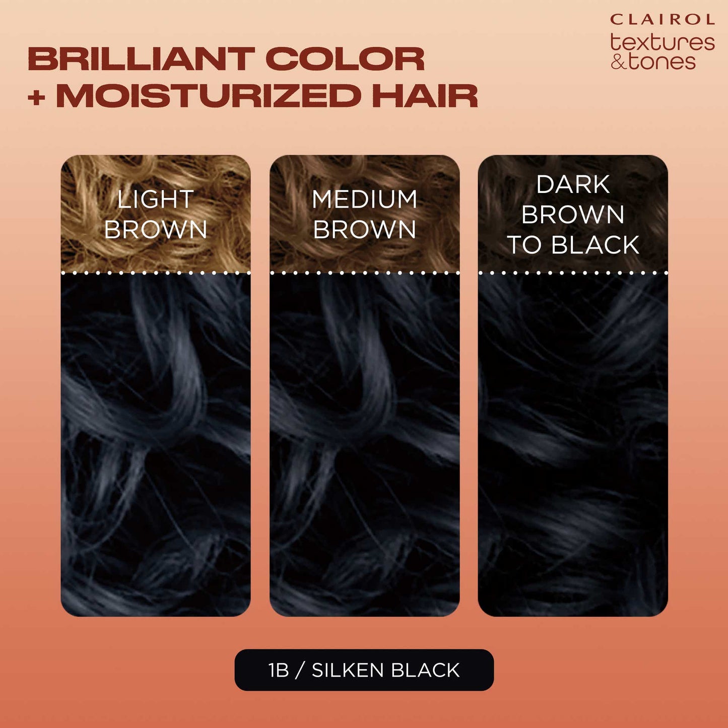 Clairol Textures & Tones 1B Silken Black
