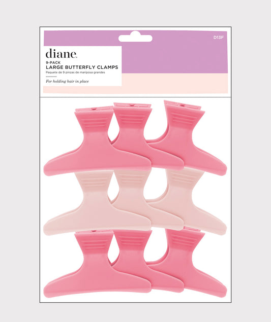 Diane Butterfly Clamps Large Pink Assorted 9 Pack D13F