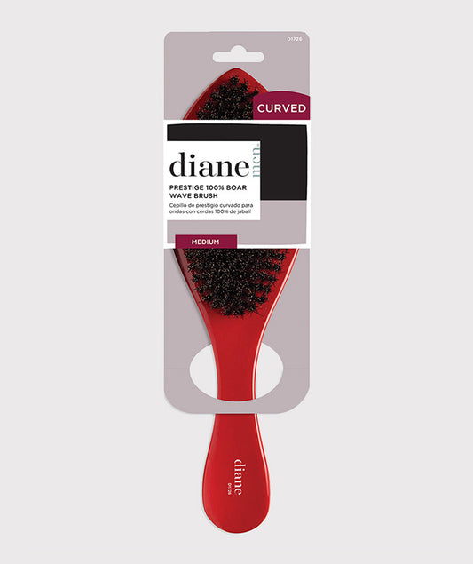 Diane Curved Wave Brush 100% Boar Medium Red